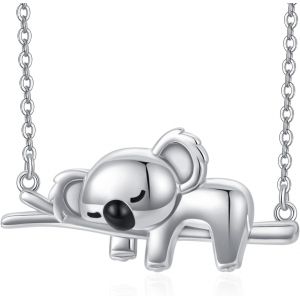 Collier Koala 925 Argent Sterling Koala Ours Pendentif Collier Mignon Animal Bijoux Koala Cadeaux Pour Femmes Filles Petite Amie - Neuf