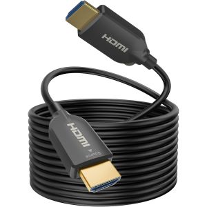VornixorSarlshop-C&acirc;ble HDMI Fibre Optique 50m, 4K C&acirc;ble HDMI 2.0 Supporte 4K 60Hz, 18Gbps, HDCP 2.2, 3D,HDTV, Compatible avec PS5 Lecteur Blu Ray Xbox 360 PS4 PS3 PC - Neuf