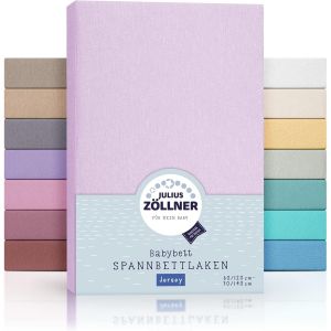 Kalanka-Lot De 2 Draps-Housses En Jersey Pour Lit Bébé Et Enfant - 100% Jersey De Coton - Certifié Oeko-Tex Standard 100 - Dimensions : 60 X 120 Cm / 70 X 140 Cm - Lilas - Neuf