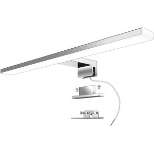 Led Lampe Miroir Salle De Bain 40 Cm 10w 820lm 230v Blanc Neutre 4000k,Classe Ii En Acier Inoxydable Slim Bain Miroir Lampe,Pince Sur Le/Miroir Cabinet/Mur D'éclairage 400mm - Neuf
