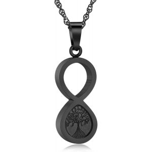Trahoo-Bijou De Crémation Arbre De Vie Pour Cendres 8 Formes Colliers De Cendres Pour Hommes Et Femmes En Acier Inoxydable Souvenir Urne Commémorative Cendres Pendentif Bijoux, Acier Inoxydable - Neuf