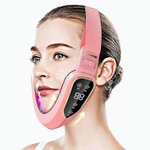 Appareil De Lifting Facial Par Th&eacute;rapie Photonique Led, Masseur Vibrant Amincissant Pour Le Visage, Lifting Du Double Menton Et Des Joues En V, Rose - Neuf