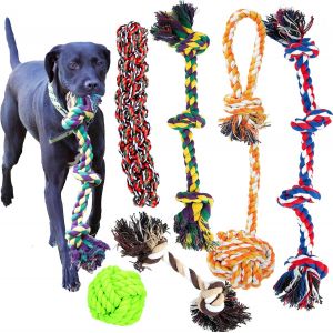 Eryi-Jouet Chien En Corde, Lot De 6 Jouets Pour Chien De Taille Moyenne À Grande, Jouets En Corde Pour Nettoyage Des Dents, Durable, Idéal Pour Chiens De 15,9 Kg À 38,6 Kg Ou Plus - Neuf