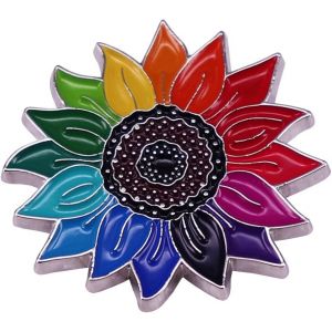 Kjdal-Broche Arc-En-Ciel En Forme De Tournesol En &Eacute;mail Lgbt-Broche En M&eacute;tal-Pour Homme Et Femme-Pour V&ecirc;tements-Sac &Agrave; Dos,M&eacute;tal - Neuf