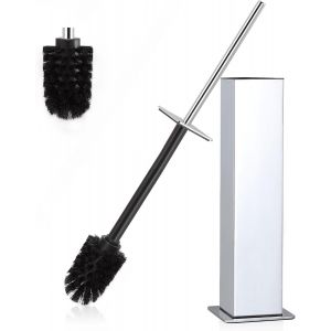 Brosse Toilettes WC m&eacute;tallique autoportanteBrosse WC Noire Mate avec 2 t&ecirc;tes de Balai Toilette WC pour Le Nettoyage en ProfondeurAnti-Goutte et Anti-Obstruction (Noire Mate) - Neuf