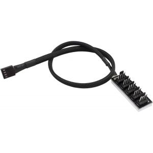 Pwm Ventilateur Pc Cpu Refroidissement 4 Broches/3 Broches C&acirc;ble D'Extension Hub R&eacute;partiteur Adaptateur Noir Gain&eacute; 40,5 Cm (5 Voies) - Neuf