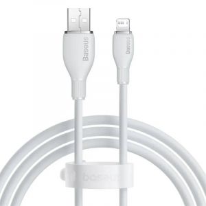 C&acirc;ble USB de charge rapide TPE 2.4A,chargeur pour iPhone 14 13 Pro Max Xs Xr X 8 Plus iPad Air Mini 4-1.2 m-White - Neuf