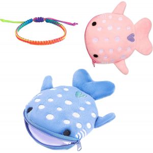 2 Mini Porte-Monnaie Mignon En Forme De Requin - Petite Pochette &Agrave; Monnaie Amusante Avec Fermeture &Eacute;clair - Pour &Eacute;couteurs - Petits Articles Pour Femme,Bleu,Portefeuille Shark - Neuf