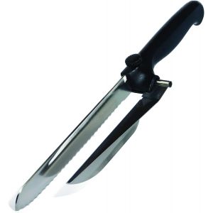 Oayew-Couteau &Agrave; Pain Avec Guide - Guillotine &Agrave; Saucisson Pain Fromage Tomates Coupeur Hachoir &Agrave; L&eacute;gumes Inox Noir (Gaucher) - Neuf