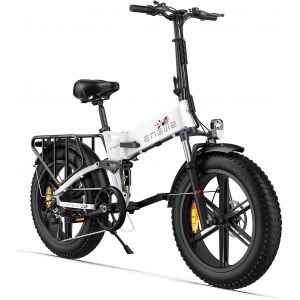 Engwe - Engine X - V&eacute;lo &Eacute;lectrique Pliable - Autonomie 100km - Batterie 48v13ah - Tout Suspendu - 7 Vitesses - Blanc - Neuf