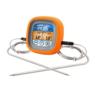 Thermomètre Alimentaire À Écran Couleur À Double Aiguille, Thermomètre De Cuisine À Affichage Numérique Tactile, Thermomètre De Type Sonde Pour Barbecue - Neuf