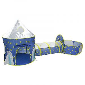 Tente De Jeu 3 En 1 Avec Tunnel, Piscine À Balles Pour Enfants, Garçons, Filles, Bébés Et Tout-Petits, Maison De Jeu Intérieure/Extérieure, Yourte Capsule Spatiale En Trois Parties - Neuf