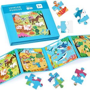MDY-Puzzle Magnétique pour Enfants à Partir de 3 Puzzles Animaux pour Enfants de 3, 4, 5 Ans, 133 Pièces, Jouets éducatifs (Histoires Animales) - Neuf