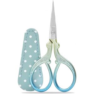 Mevronisshop-Ciseaux Broderie Ciseaux En Acier Inoxydable Pour Petits M&eacute;tiers &Agrave; Coudre, Filetage, Couture, Artisanat, Coupe 1 Pi&egrave;ces Avec Couverture De Ciseaux En Faux Cuir - Neuf