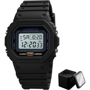 Eryi-Montre Numérique À Quartz Pour Homme - Résistante Aux Chocs - Unisexe - Étanche Jusqu'à 50 M - Montre De Sport D'extérieur - Vision Nocturne - Bracelet En Polyuréthane - Neuf