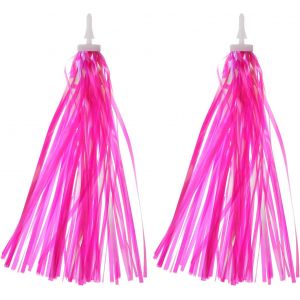 Kal-Rubans Guidon Vélo, Pompons Colorés Pour Guidon Trottinette, Accessoires Décoration Pour Filles Pour Vélo Tricycle, Rose Pink - Neuf