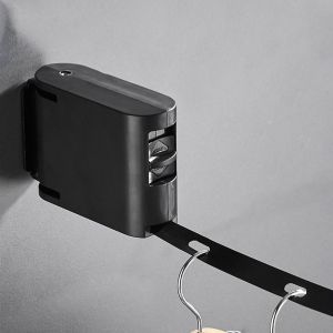 Étendoir à linge rétractable d'intérieur de 4,2 m (noir), Étendoir à linge d'intérieur, Étendoir à linge rétractable d'intérieur, Étendoir à linge rétractable, Étendoir à linge, Étendoir à linge - Neuf