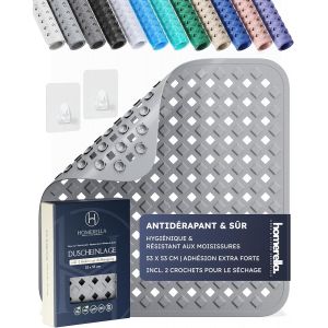KALANKA-Tapis de Douche antidérapant Sensible à la Peau 53x53cm, Fixation INCL. | Tapis antidérapant pour la Douche sans BPA | Tapis de Douche résistant aux moisissures & Lavable en Machine - Neuf