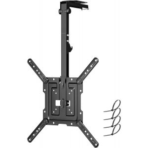 Support de plafond pivotant pour téléviseur de 23 à 55" - Pliable en hauteur - Support de plafond pour toit plat ou toit incliné - Charge maximale : 20 kg - VESA max 400 x 400 mm - Neuf