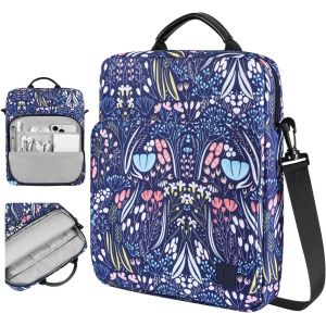 13 Pouces Housse Sac Avec Bandouli&egrave;re De Tablette Pour Ipad Pro 13"" M4, Ipad Air 13"" M3 M2, Ipad Pro 12,9"", Galaxy Tab S10+ Plus/S9 Fe+/S9+ Plus 12,4"", Remarkable Paper Pro 11,8"", Nuit Bleu - Neuf