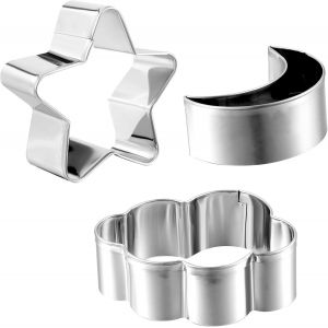 Chenquansarl-Lotde3emportepicesenformedtoiledeluneetdenuageenacierinoxydablepourcuisineptisserieanniversairenolsaintvalentin - Neuf