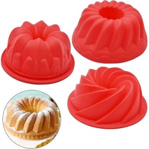 Lot De 3 Moules À Gâteaux Cannelés En Silicone, Moule À Gâteau Spiralé Cannelé, Moule À Gâteau De Cuisson - Neuf