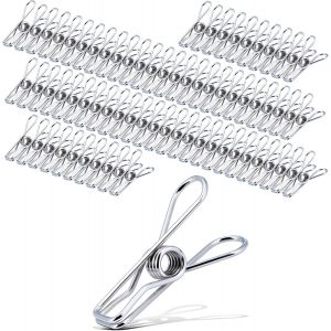 MEVRONISSHOP-70pcs Pince a Linge INOX Multi-Usages Pinces à Linge Solide Antirouille Epingle a Linge pour Les VêTements, Cordes à Linge, Serviettes, Chaussettes, Jardin, Balcon, Bureau,Documents en P - Neuf