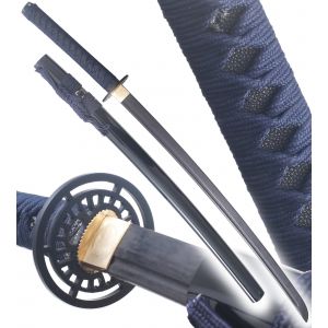 Danzan Katana Japonais en Bois Epee Sabre Samourai Katana Sun - Lame Bois Noire D&eacute;coration - Neuf