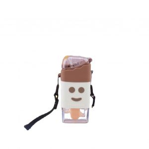 HJLIAN Gobelet a eau portable en plastique de grande capacite, design dessin anime mignon, avec cordon de transport et paille, pour etudiants, style 5, 301 ml a 400 ml - Neuf