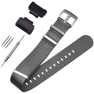 Kal-Nato Nylon Bracelet Compatible Avec Casio G-Shock Ga-110 120 Ga-400 Gd-100 Dw-5600 Gls-8900 Canvas Men Bracelet Band Black Adapters - Neuf