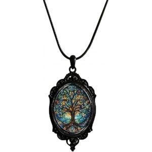 Kal-Collier Femme Arbre De Vie Vintage Pendentif En Acier Inoxydable Bijoux Élégants Pour Toutes Occasions - Neuf