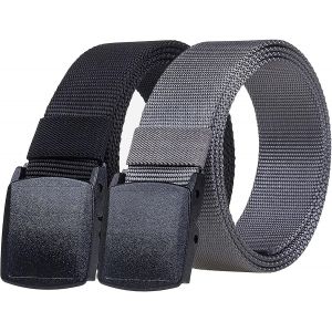 Cauc-Ceintures Homme Femme, Tactique Militaire Ceinture Web Boucle En Plastique Ceinture En Toile Nylon Simple Casual R&eacute;glable Sangles L&eacute;ger Anti-Allergie Ceinture Edc - Neuf