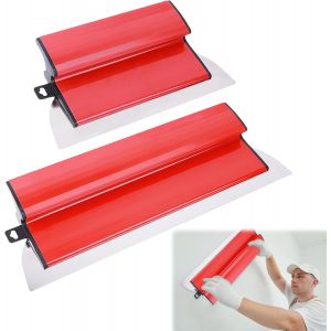 Ulteronixshop-25 cm + 40 cm Acier Inoxydable Couteau a Enduire, Spatule Enduit Set, Lame D'&eacute;cr&eacute;mage, pour Construction de Cloisons S&egrave;ches et D&eacute;coration Murale - Neuf