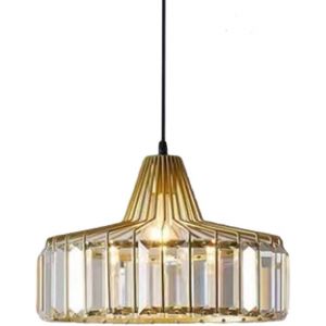 Subzonal-Suspendu En Cristal Moderne Hauteur R&eacute;glable Lampe Suspension En M&eacute;tal Et Verre Douille E27 Compatible Ampoules Dimmables Pour Cuisine Salle &Agrave; Manger Chambre (Dor&eacute;, 32cm) - Neuf