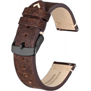 Kal-Bsionstrap Bracelets De Montre Pour Hommes, Cuir Italien, D&eacute;gagement Rapide, Compatibles Avec Largeur D'entre-Corne De Montre 18 Mm, 20 Mm, 22 Mm - Neuf