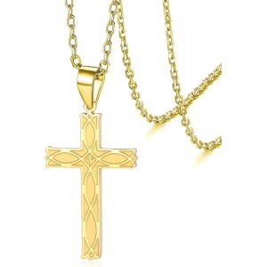 Trahoo-Collier Avec Pendentif En Forme De Croix Celtique En Acier Inoxydable Pour Homme - Neuf