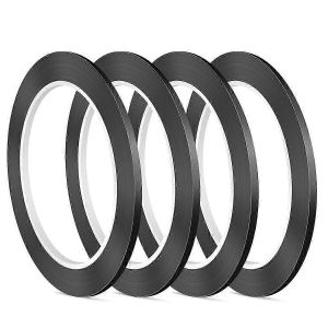 4pcs Ruban De Tableau Blanc,Ruban Noir À Rayures,Ruban De Bande De Broches De 3 Mm De Largeur,Pour Salle De Classe,Conférence - Neuf