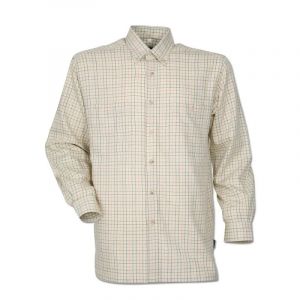 Chemise À Carreaux Coton Tissé Fond Écru S À 4xl - Neuf