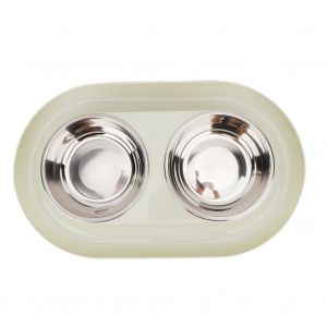 Hjlian Gamelle Double Pour Animaux De Compagnie, Gamelle Pour Nourriture Et Eau Potable Pour Chiens Et Chats (Vert) - Neuf