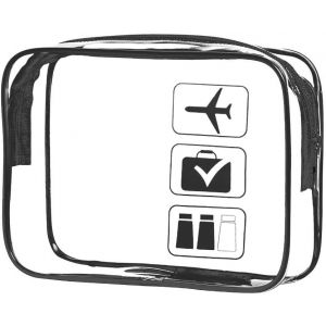 MAA-Trousse de toilette de voyage transparente u2013 Trousse de maquillage transparente avec fermetures éclair en PVC étanche u2013 Trousse de toilette pour homme et femme, Noir - Neuf