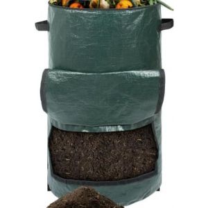 ASFASFq-Stand Up Composteur, 120L Sac Jardinage Sac de Compost Jardin Pliable Poubelle de Jardin Grande Sacs Bac à Compost Organique Ecologique avec Adapté à la Cuisine - Neuf