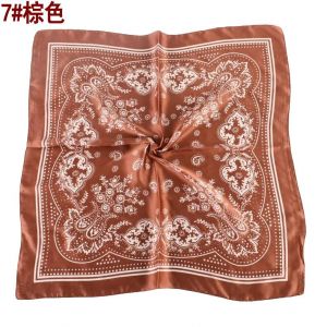 Offre Sp&eacute;ciale Europ&eacute;enne Et Am&eacute;ricaine Vintage Paisley Petite Fleur De Cajou 70*70 Satin Carr&eacute; Foulard En Soie-> 8y-Brown - Neuf