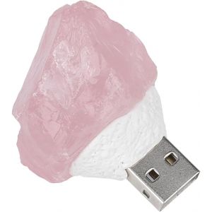 Ore Lampe De Nuit Usb En Pierre De Cristal - Veilleuse D&eacute;corative - Lampe De Bureau En Cristal - Veilleuse Romantique Usb Pour D&eacute;coration Romantique - Rose - Neuf