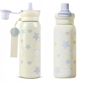 Gourde Isotherme, 620 Ml, Robuste Et &Eacute;tanche, Gourde Enfant Inox Avec Paille, Pour Boissons Chaudes Et Froides, Sans Bpa, Adapt&eacute;e Aux Gar&ccedil;ons Et Aux Filles - Neuf