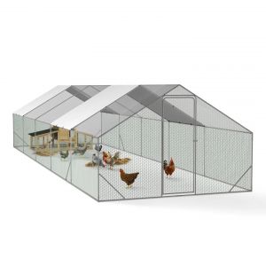 Enclos Poulailler 30m² Parc Grillagé 10 X 3 M Acier Galvanisé - Neuf