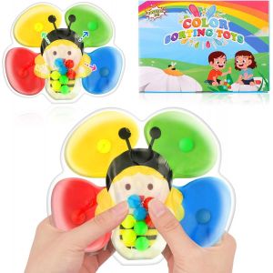 KAL-Jouet Sensoriel Anti Stress Pour Enfants, Jouets Sensoriels De Tri Des Couleurs, Jouets Éducatifs De Correspondance Des Couleurs, Pour Les Enfants D'Âge Préscolaire - Abeille - Neuf