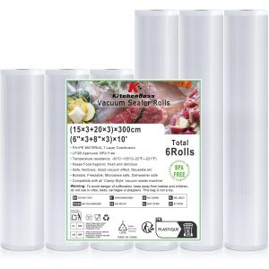 Sac Sous Vide Alimentaire¿6 Packs Film Sous Vide Alimentaire, 15/20x300cm, Rouleau Sous Vide Alimentaire pour Tous Machine Sous Vide - Neuf