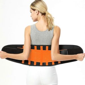 Ceinture De Soutien Lombaire, Corset De Maintien Du Dos Et De La Taille, Correction De La Posture, Decompression Vertebrale Pour La Scoliose, La Sciatique Et Les Hernies (Orange-Xl) - Neuf
