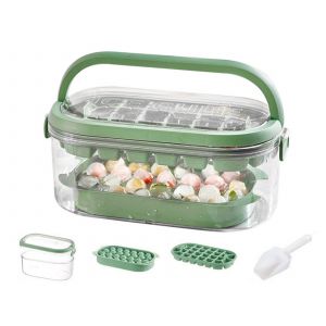 Bac &Agrave; Gla&ccedil;ons &Agrave; 2 &Eacute;tages Avec Couvercle Et Bo&icirc;te De Rangement Pour La Cuisine - Neuf