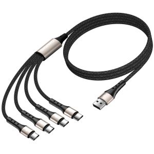 Câble USB C, QC 3.0 Câble USB Type C Charge Synchro Ultime Rapide Nylon Tressé Chargeur 4 USB C Connecteur pour iPhone 15, Samsung Galaxy S24 S23 S20 S10, Note 20, Huawei, Sony, LG, Xiaomi-1.2M - Neuf